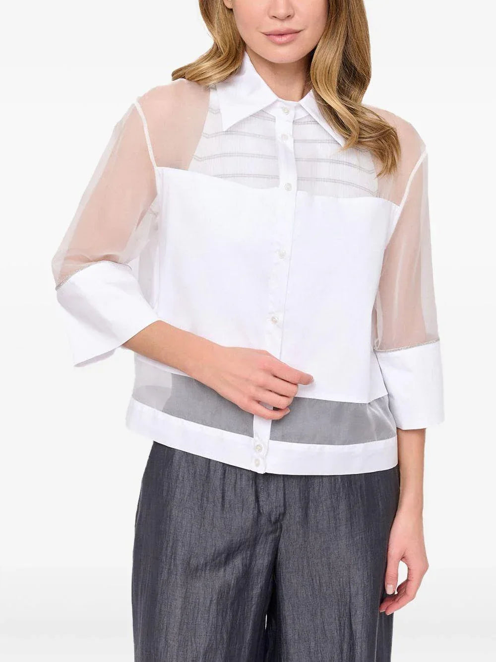 Camicia bianca in organza - Preludio Moda