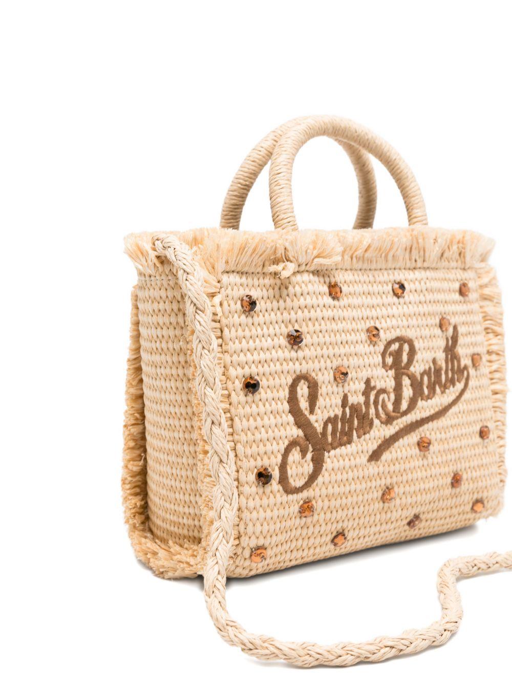 Borsa tote in paglia con cristalli VAMI009 02747L MC2 SAINT BARTH