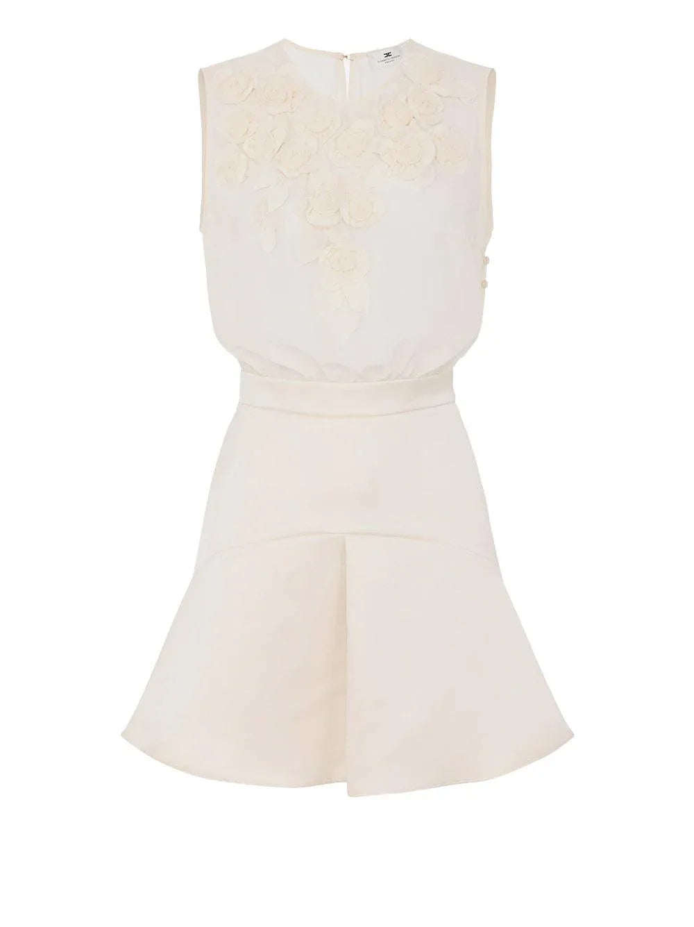 Abito in georgette e duchesse con rose ricamate - Preludio Moda