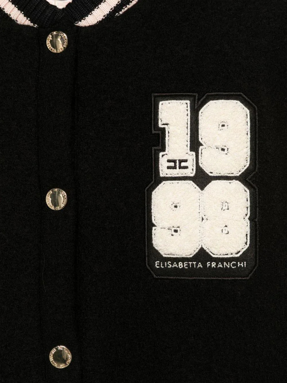 Giubbino stile college nero/burro lana - Preludio Moda