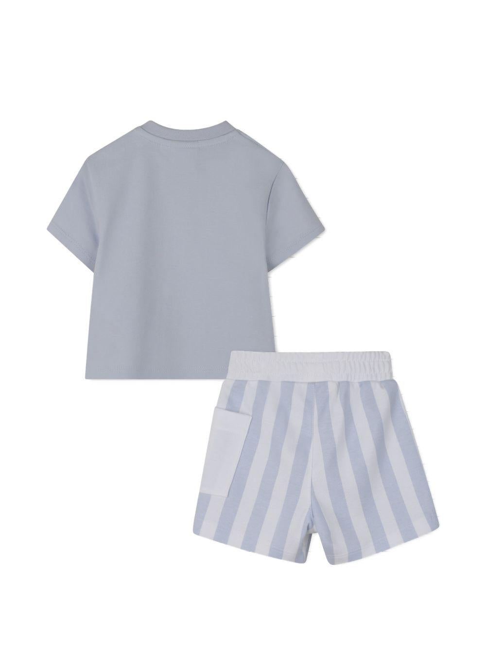 Completo t-shirt e shorts a righe J53048 771 BOSS KIDSWEAR