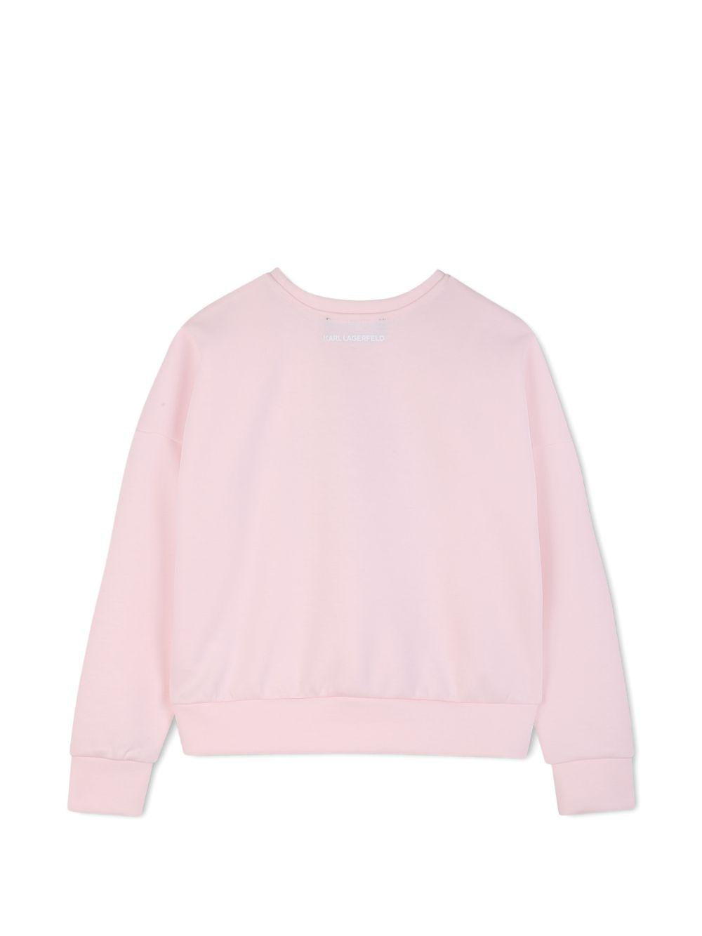Felpa in cotone con logo ricamato Z31136 46F KARL LAGERFELD KIDS