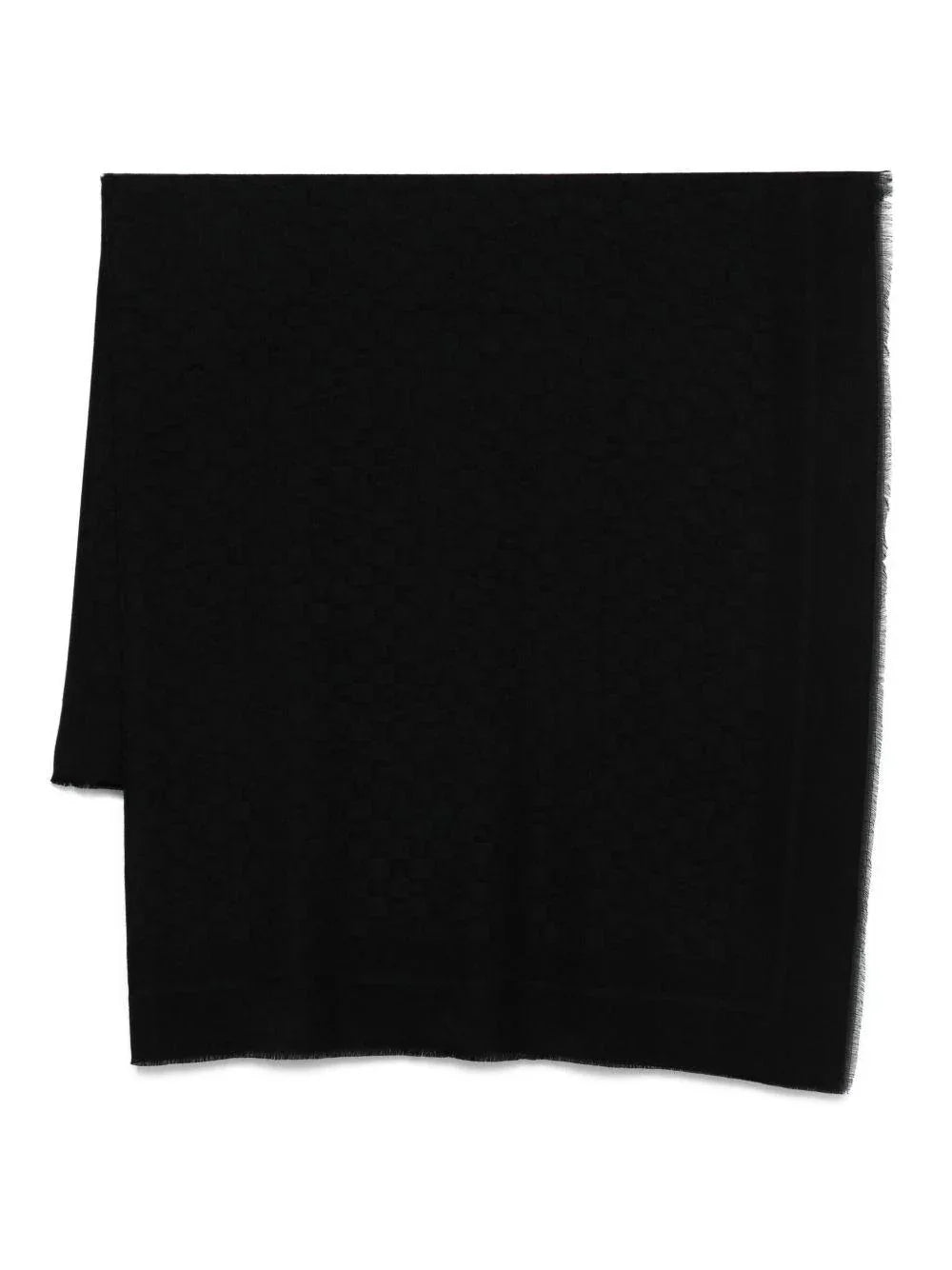 Sciarpa con Motivo All-Over e Bordi Sfrangiati - Preludio Moda