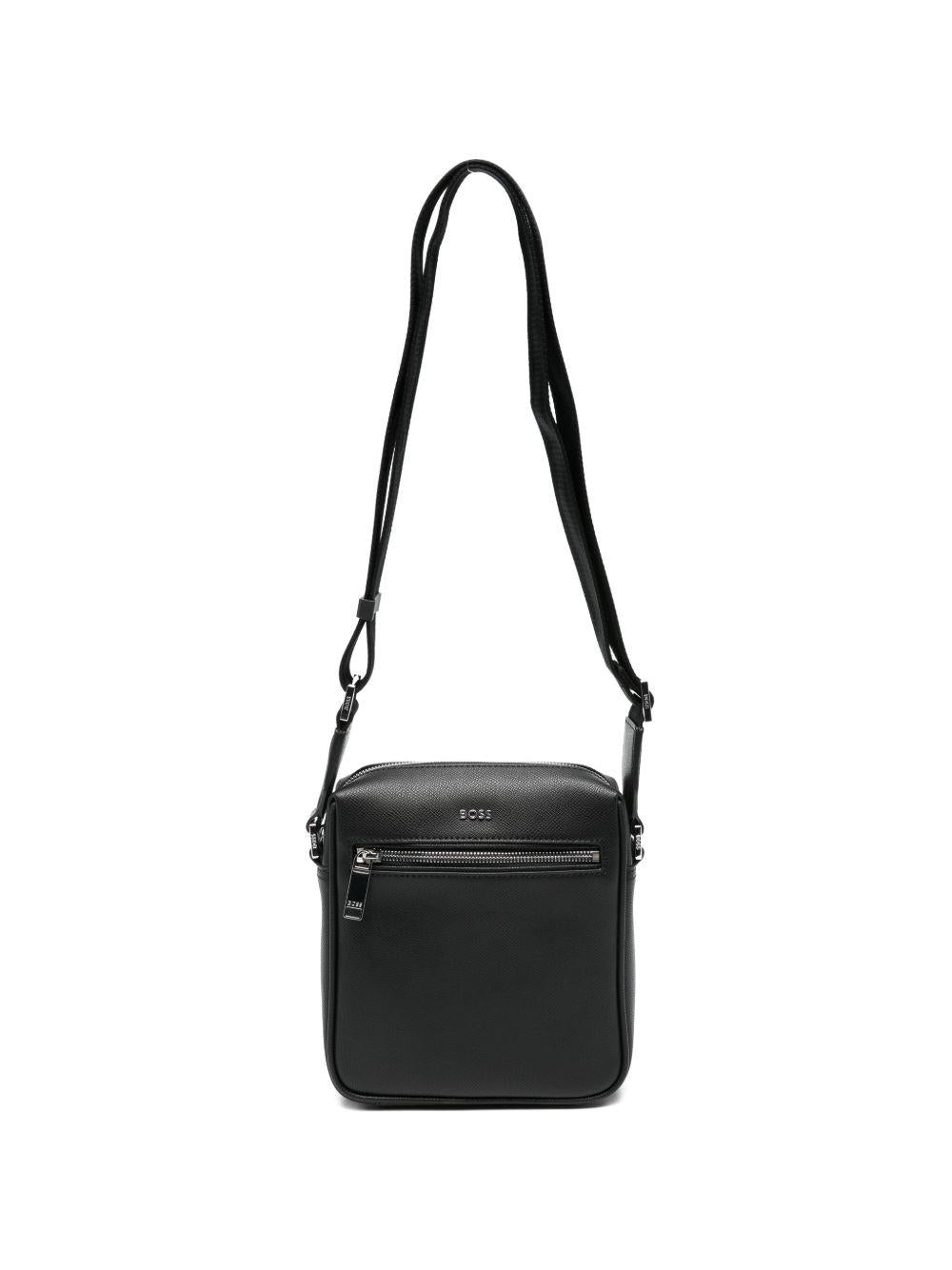 Borsa messenger in pelle con tracolla regolabile 50563858 001 BOSS