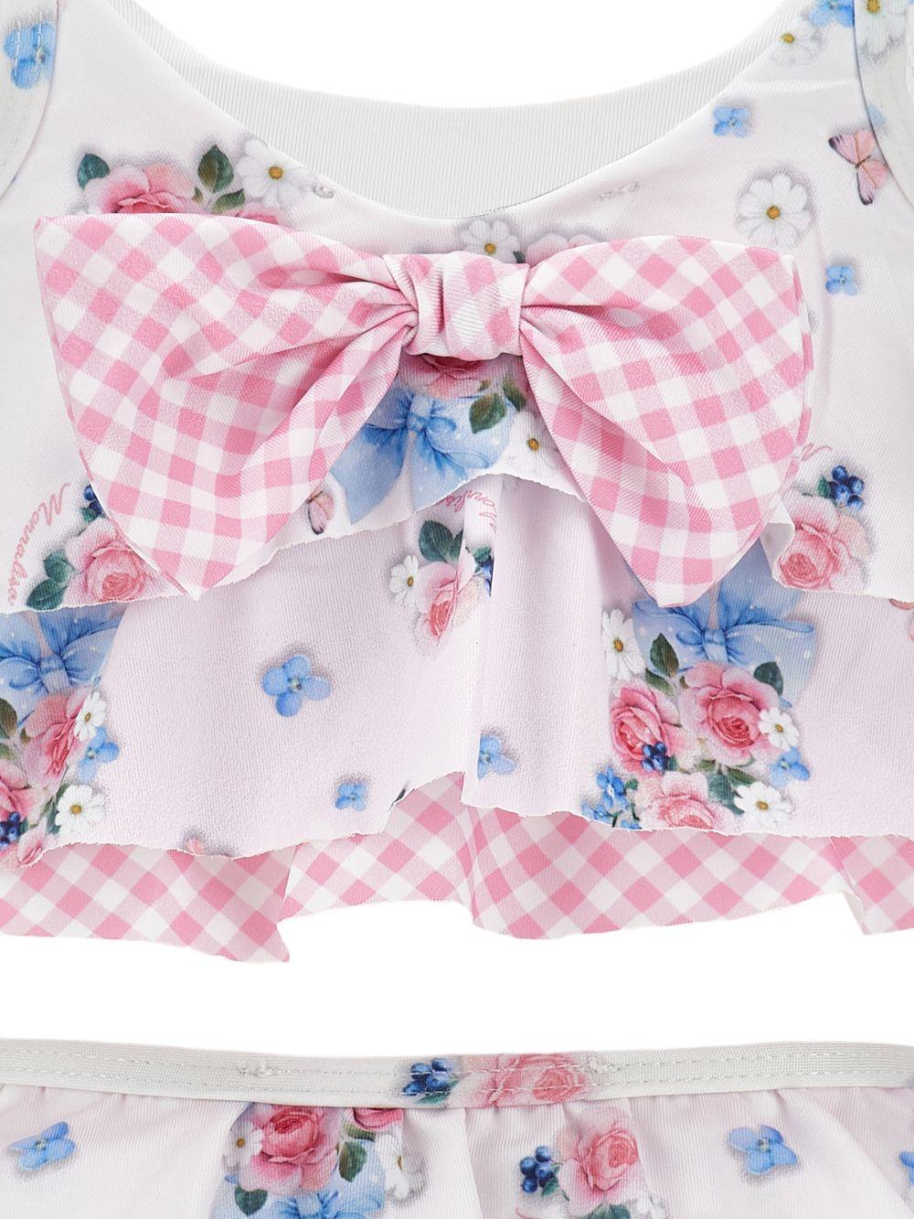 Bikini a balze con fiocco 39G0227053 9990 MONNALISA KIDS
