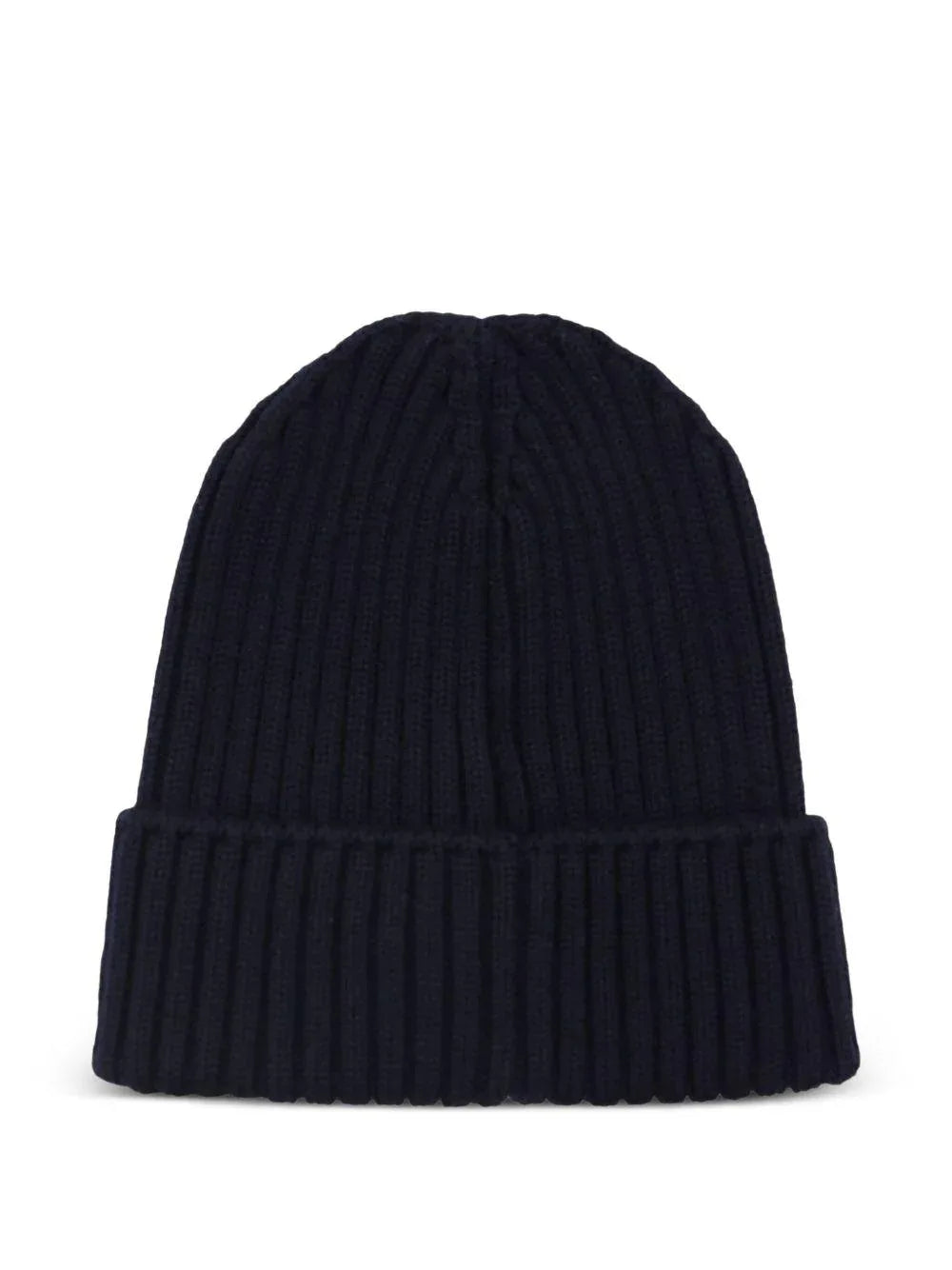 Berretto Blu Navy in Lana a Coste con Logo - Preludio Moda