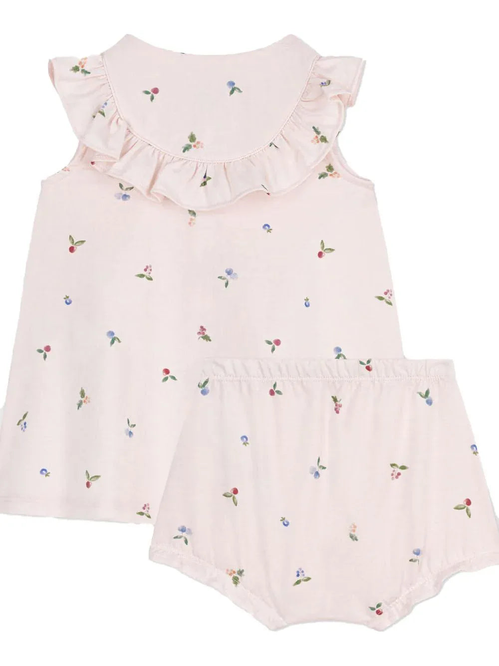 Completo rosa con ricami floreali (2pz) - Preludio Moda