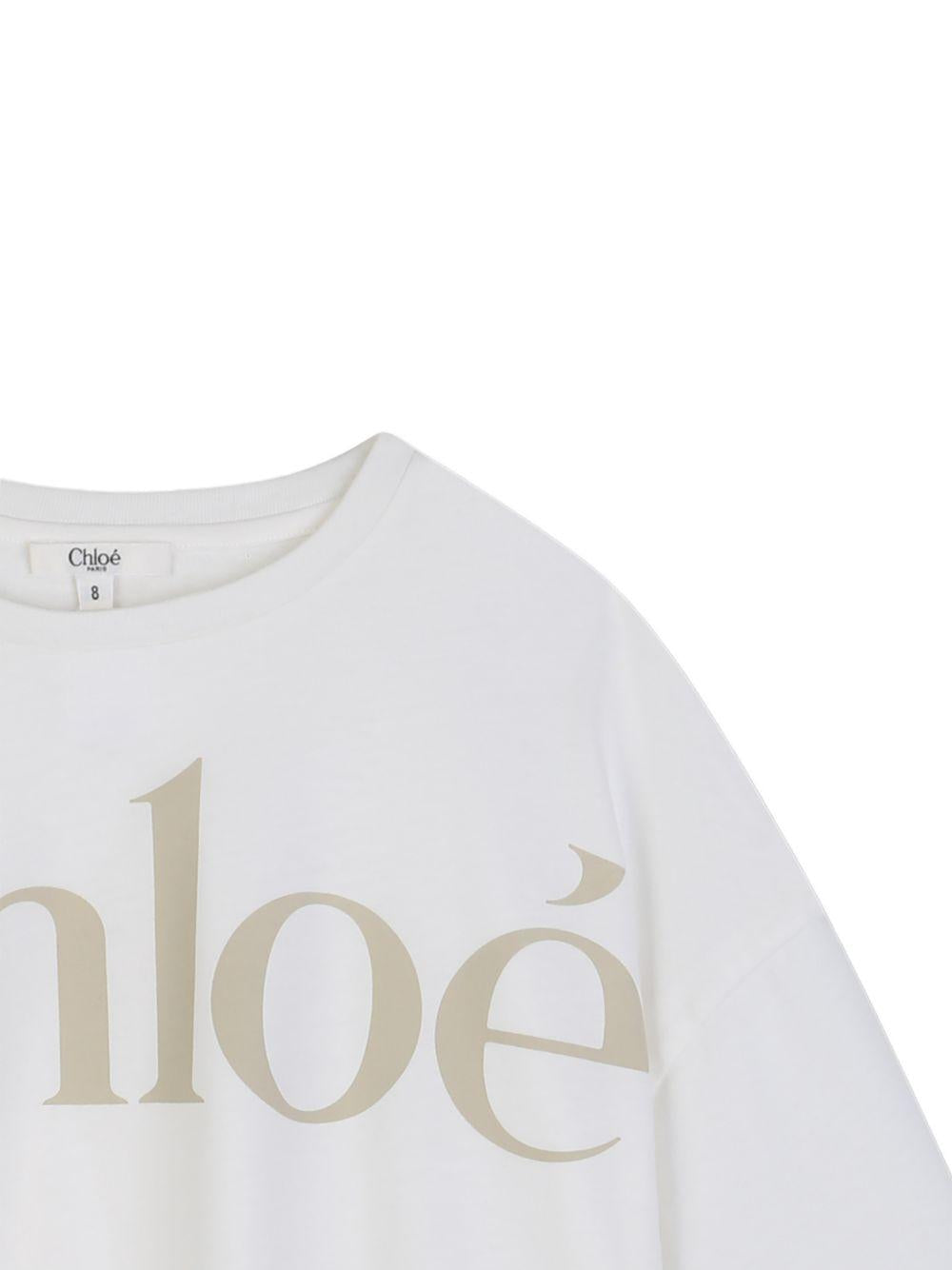 T-shirt in cotone crop C20859 117 CHLOE KIDS