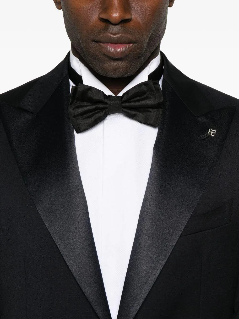 Abito blu notte con reverse in raso - Preludio Moda