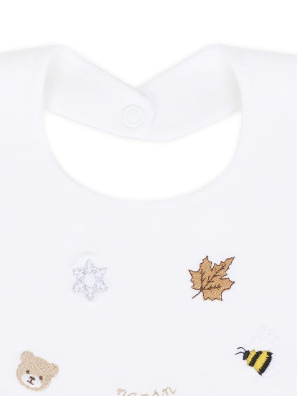Bavaglino Bianco per Bambini con Ricamo I25006 BIANCO NANAN KIDS