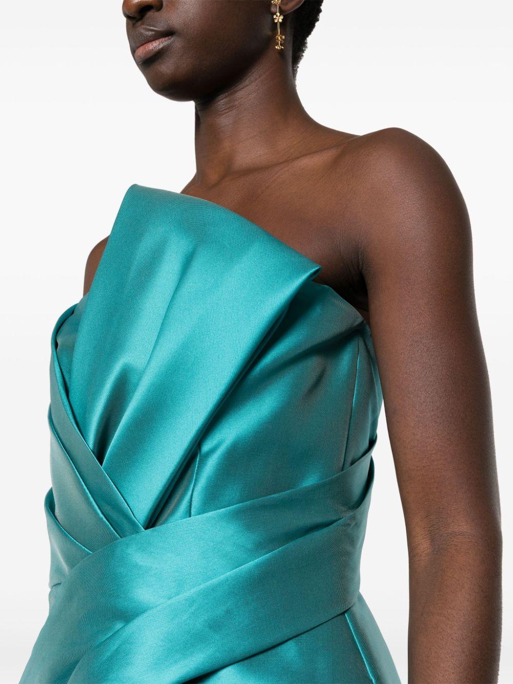 Abito corto turchese Mikado seta - Preludio Moda