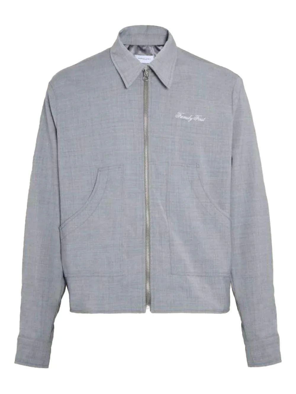 giubbino grigio logo ricamato petto - Preludio Moda