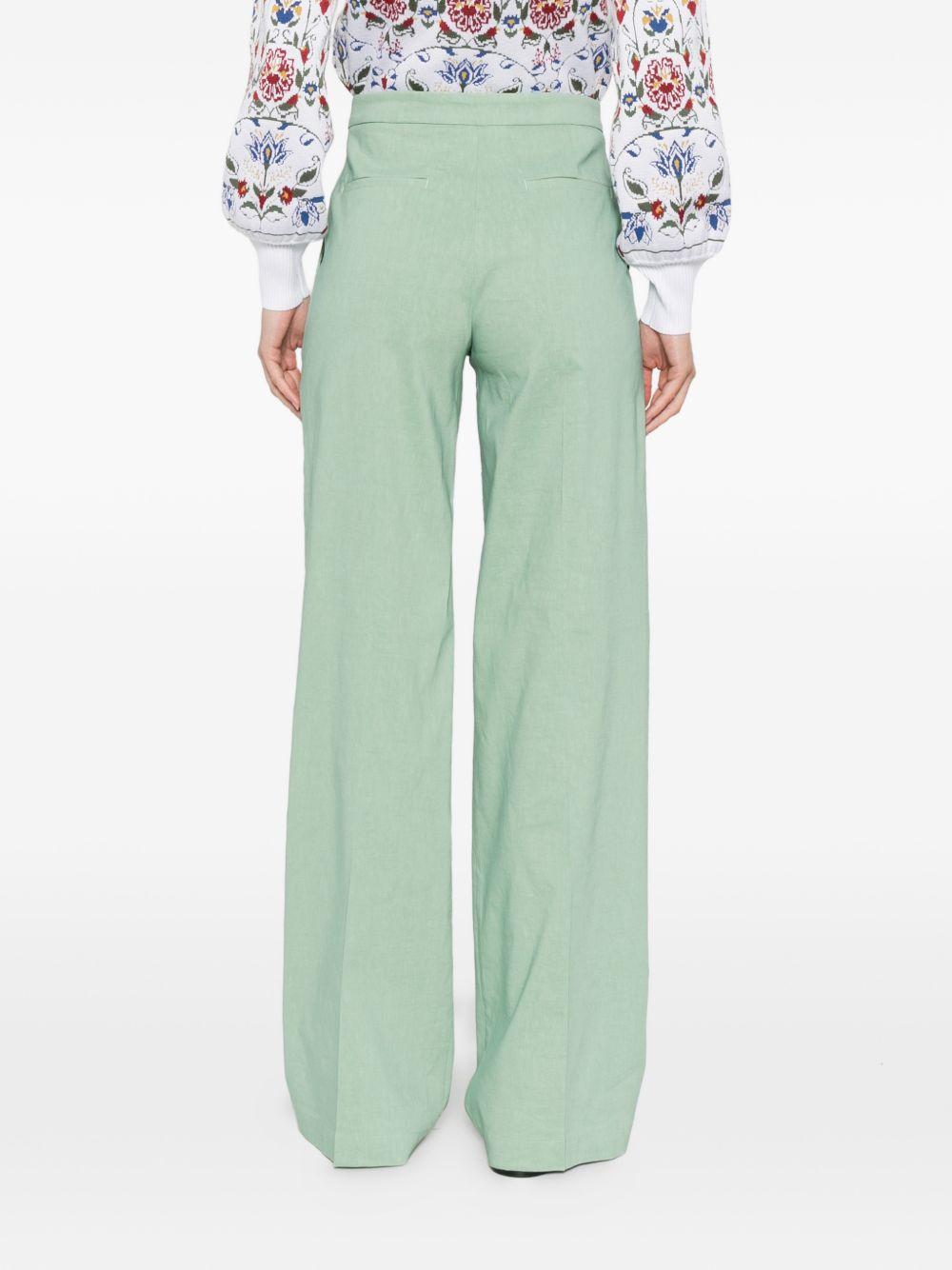 Pantaloni palazzo in lino 104929A34I T80 PINKO