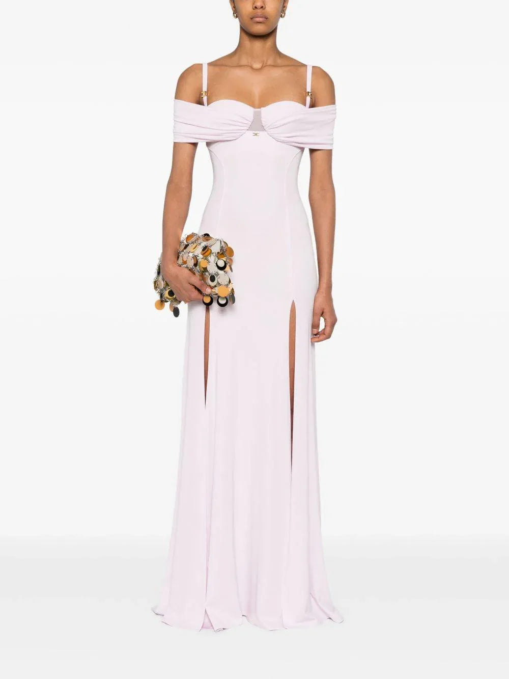 Abito Red Carpet in jersey crêpe con corsetto quarzo - Preludio Moda