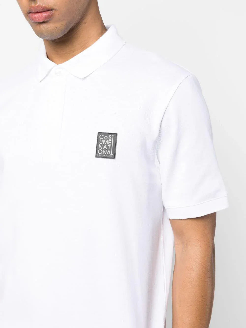 Polo bianca mini patch logo - Preludio Moda