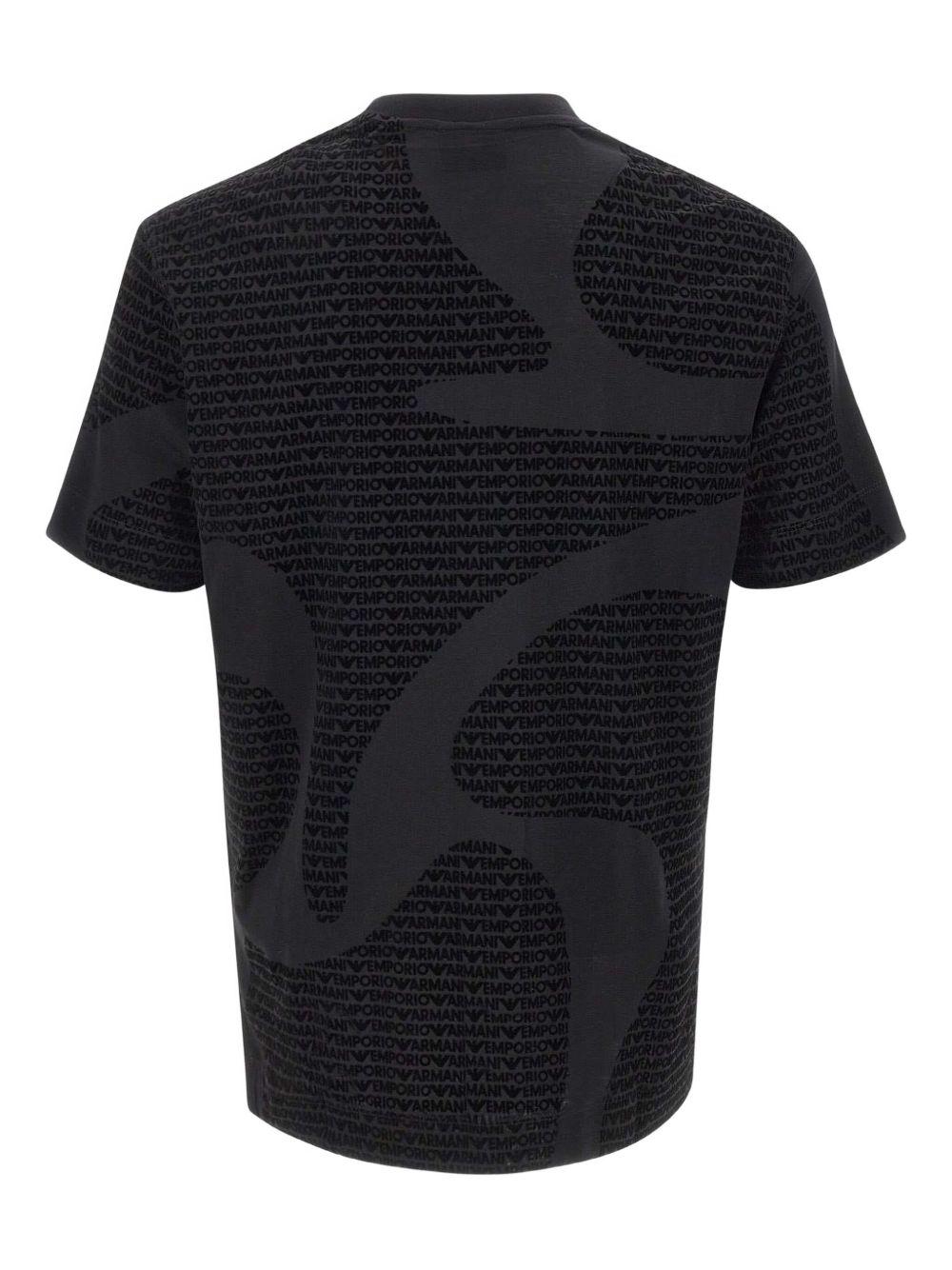 T-shirt nera con stampa logo e collo a giro EM002957AF10017 FC242 EMPORIO ARMANI