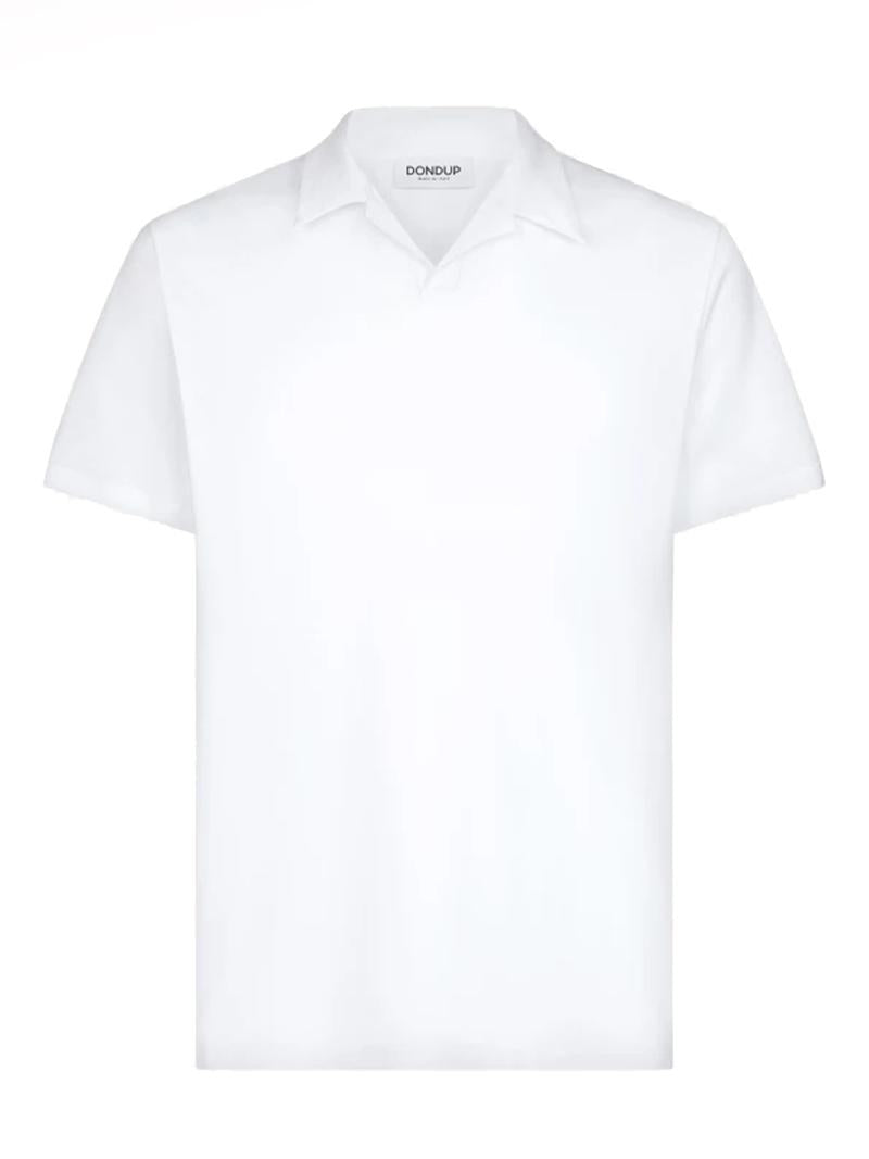 Polo regular logo ricamato bianca