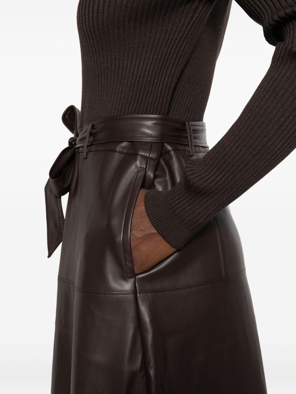 Abito cioccolato con cintura e maniche lunghe 252TT3560 11054 TWINSET