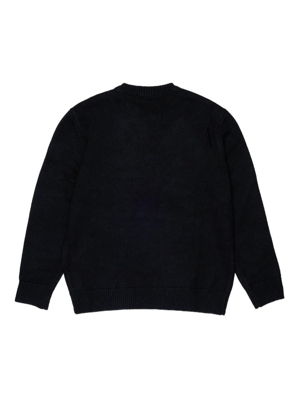 Maglione Nero in Cotone con Logo Stampato J02429KYAYX K900 DIESEL KIDS