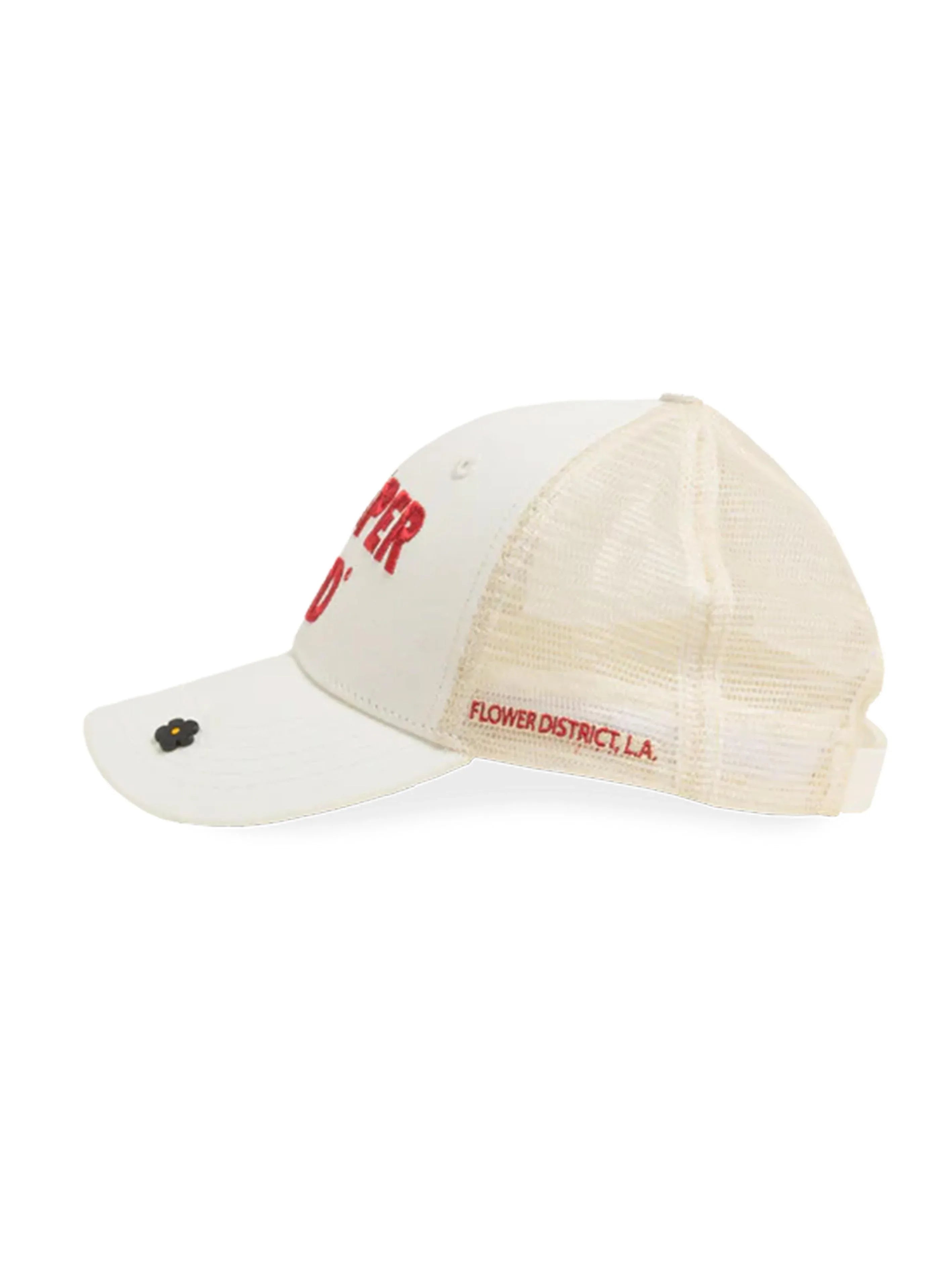 Cappello crema in rete logo ricamo - Preludio Moda