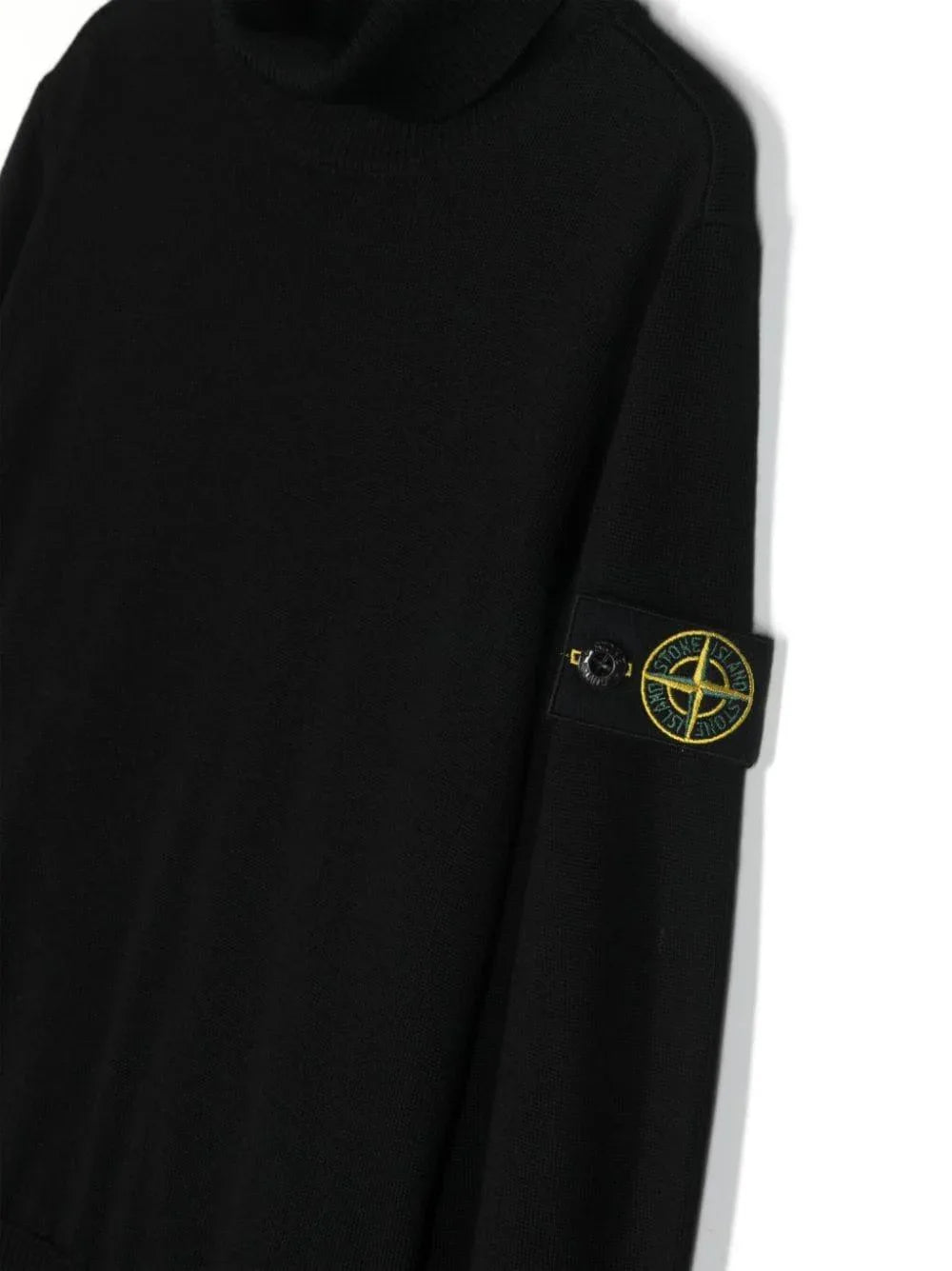 Maglione a collo alto nero logo Compass lana - Preludio Moda