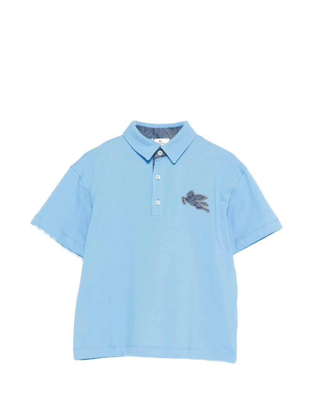 Polo azzurra con ricamo aereo GY8P01Z0022 673 ETRO KIDS