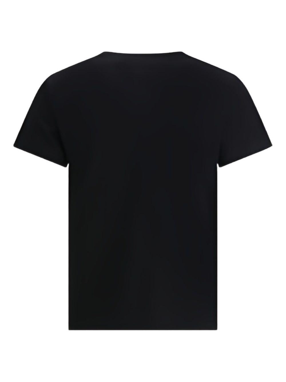 T-shirt nera in cotone con decorazione in cristalli 103320A2RN Z99 PINKO