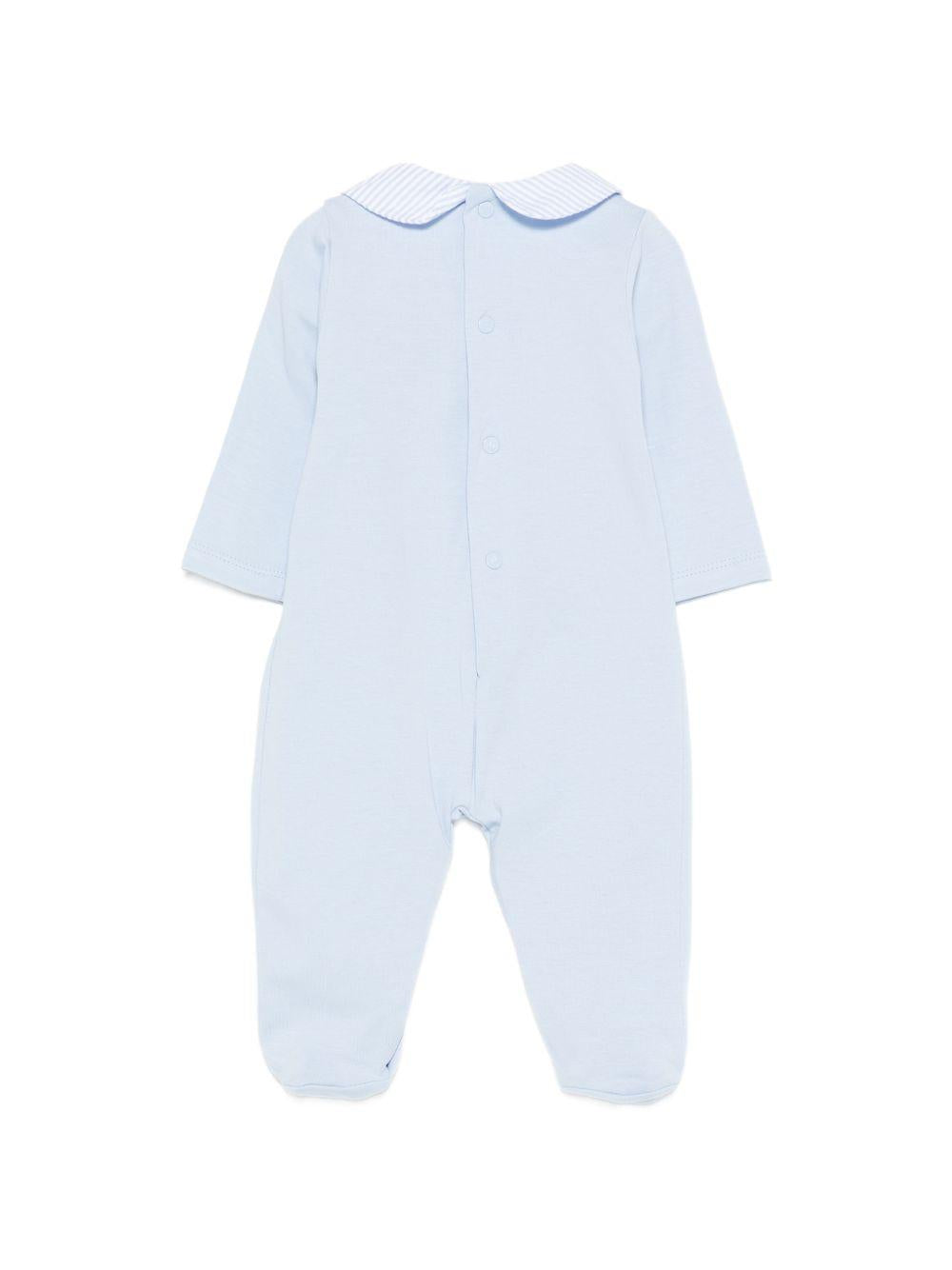 Tutina in cotone con colletto a righe E26126 AZZURRO NANAN KIDS
