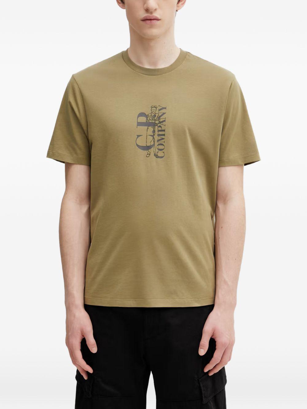 T-shirt con stampa logo 20CMTS084A005100W 644 CP COMPANY