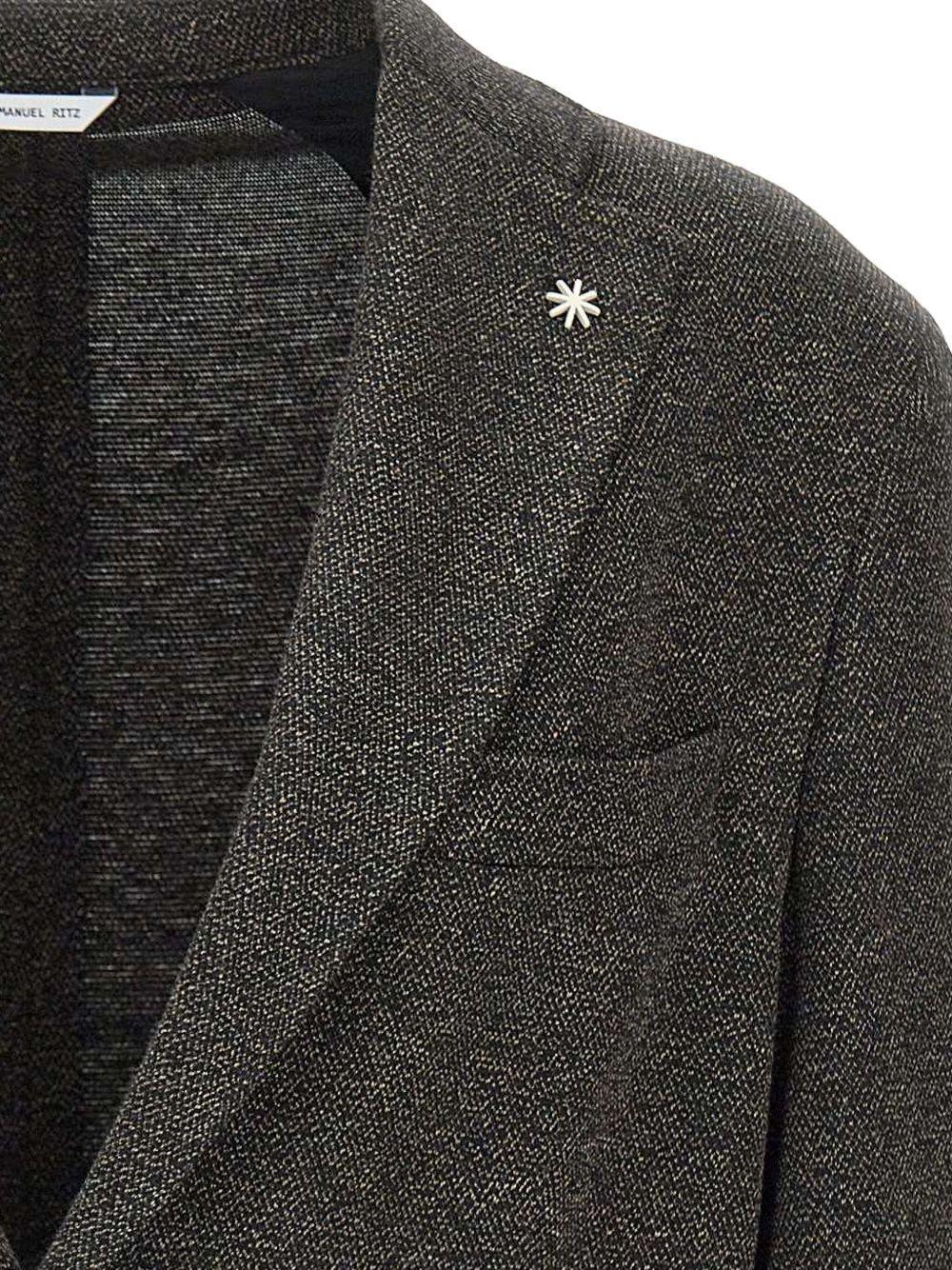 Blazer Marrone in Misto Lana con Tasche - Preludio Moda