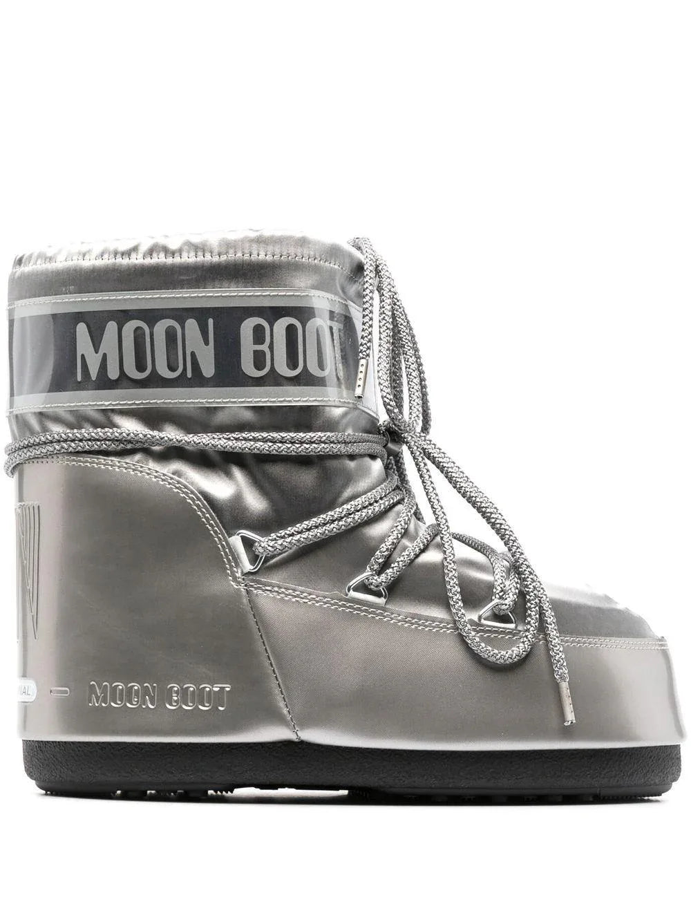 Moon Boot Kids Stivali da neve grigi con stampa del logo - Preludio Moda