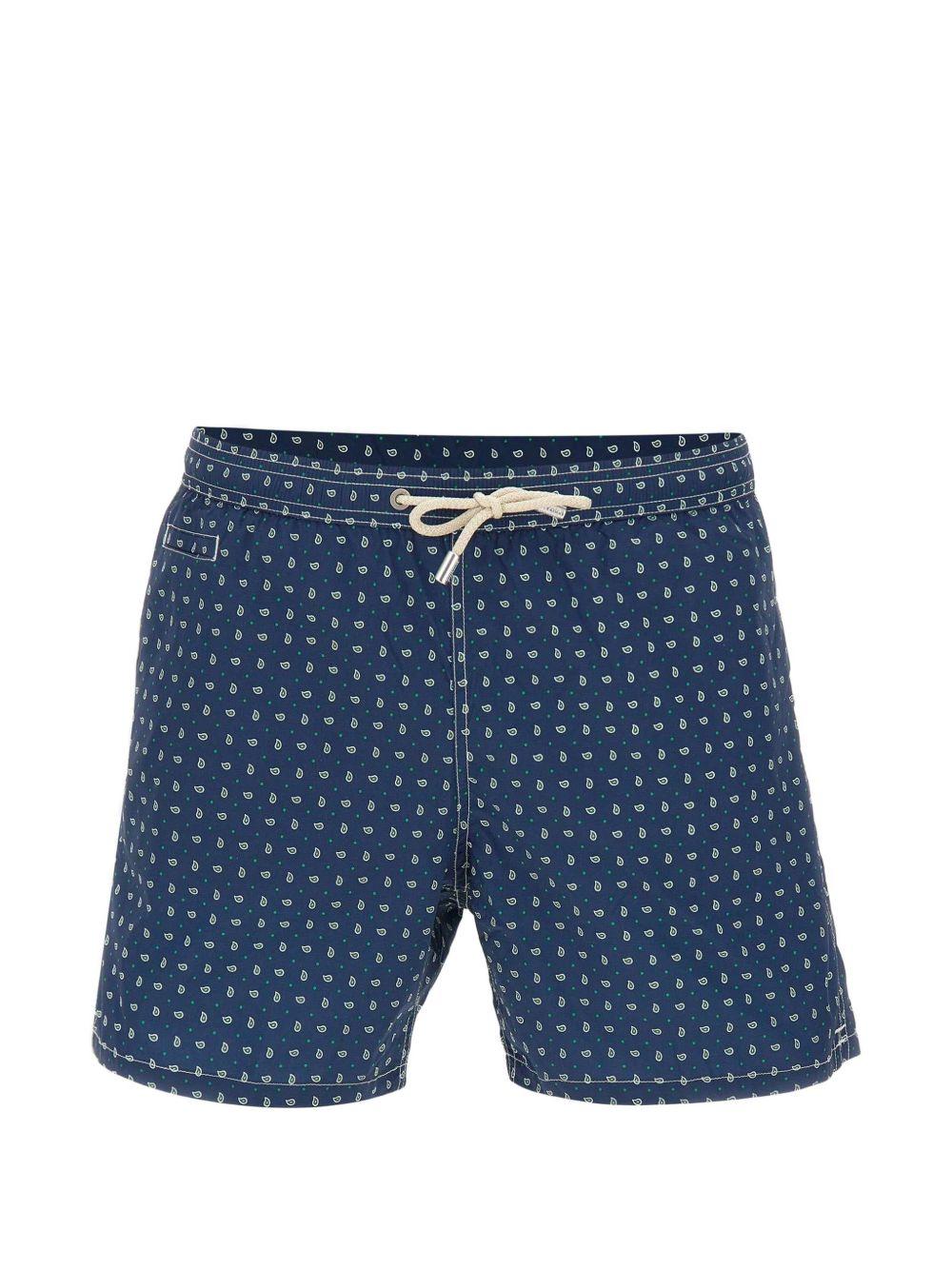 Costume a pantaloncino in poliestere con stampa paisley LIG0016 00072L MC2 SAINT BARTH