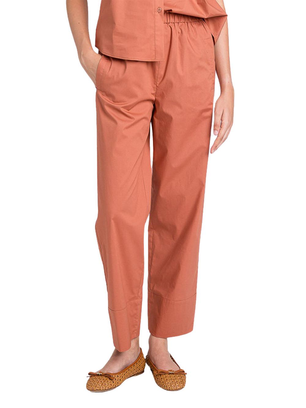 Pantalone marrone vita elasticizzata