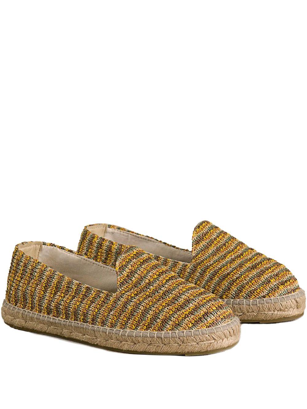 Espadrillas a righe in rafia intrecciata Yucatán gialle G32C0 SAGE MANEBI