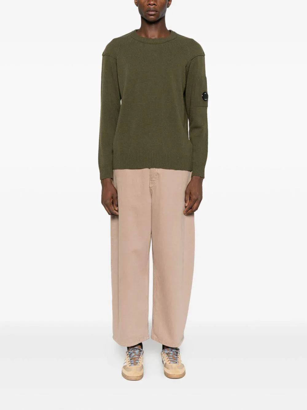 Maglia Verde Girocollo con Orli a Costine - Preludio Moda