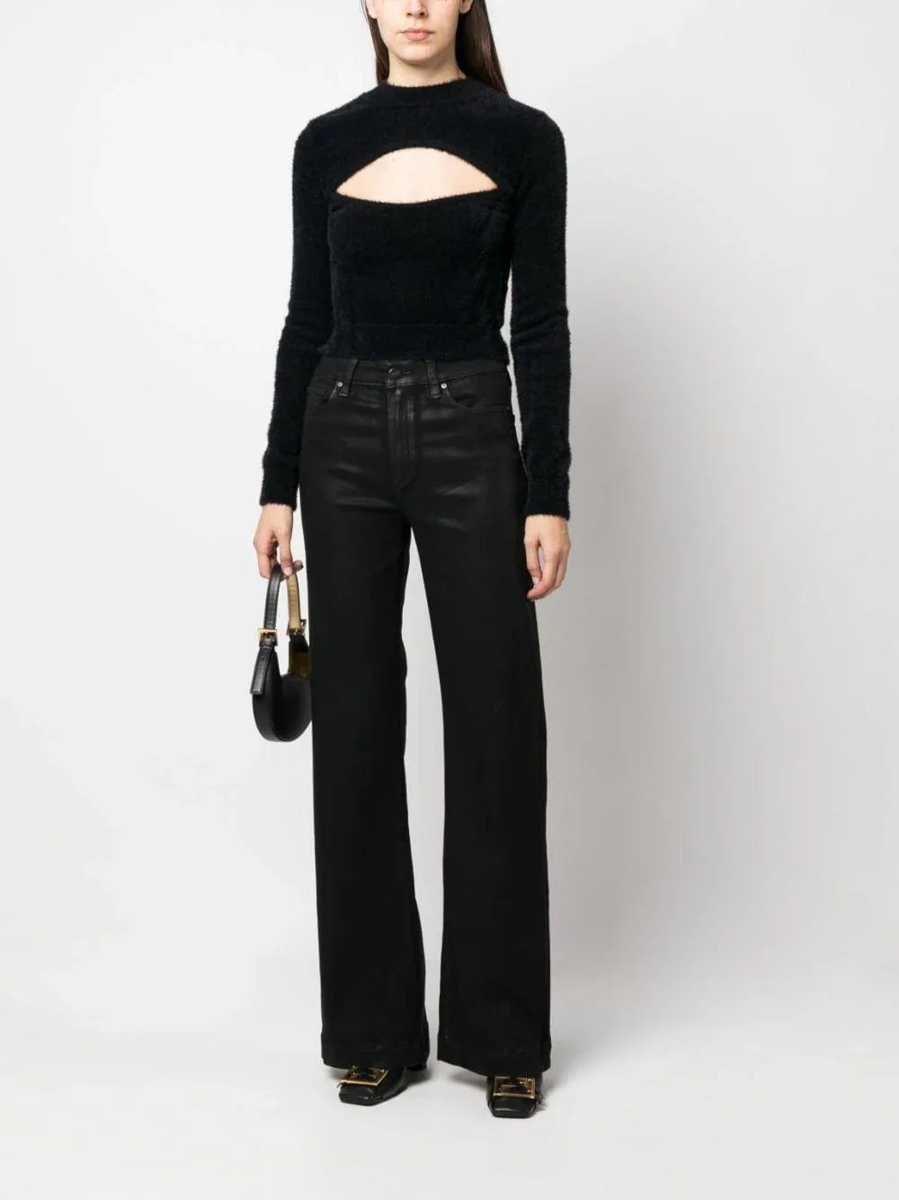 Maglia Donna Nera Poliammide - Preludio Moda