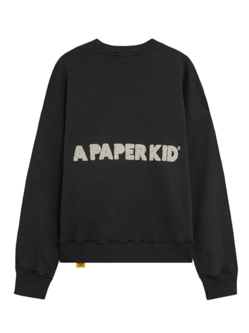 Felpa nera logo con perline retro - Preludio Moda