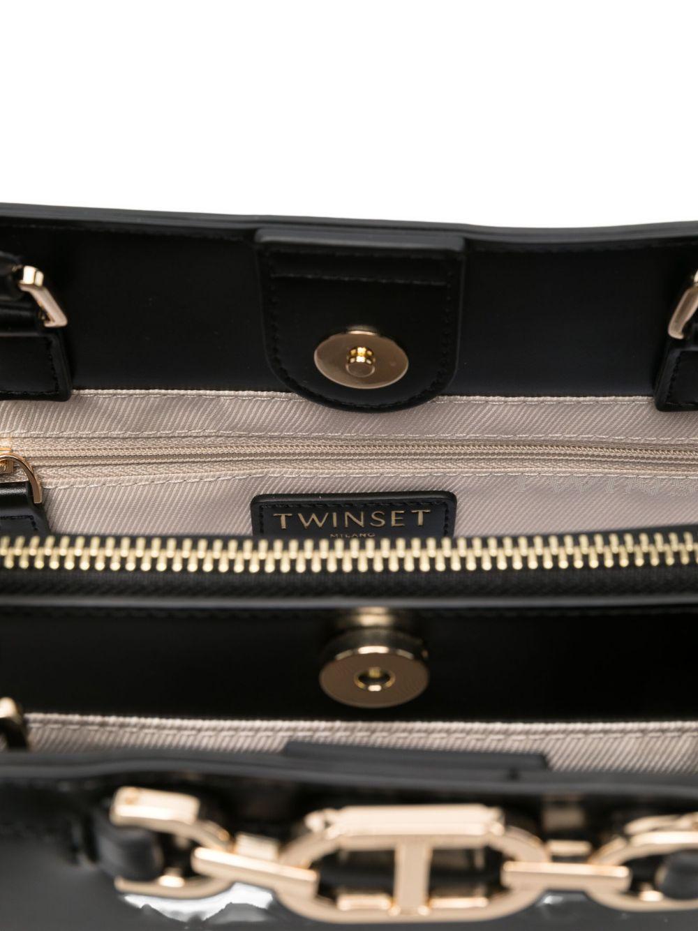 Borsa tote nera con manici e tracolla 252TB7302 0006 TWINSET