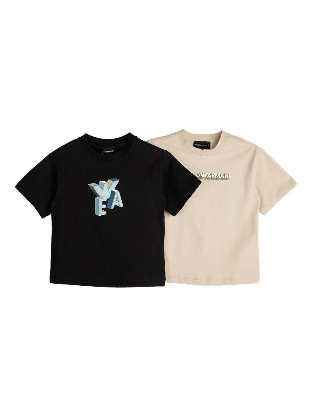 Set t-shirt bicolor con logo (2pz)