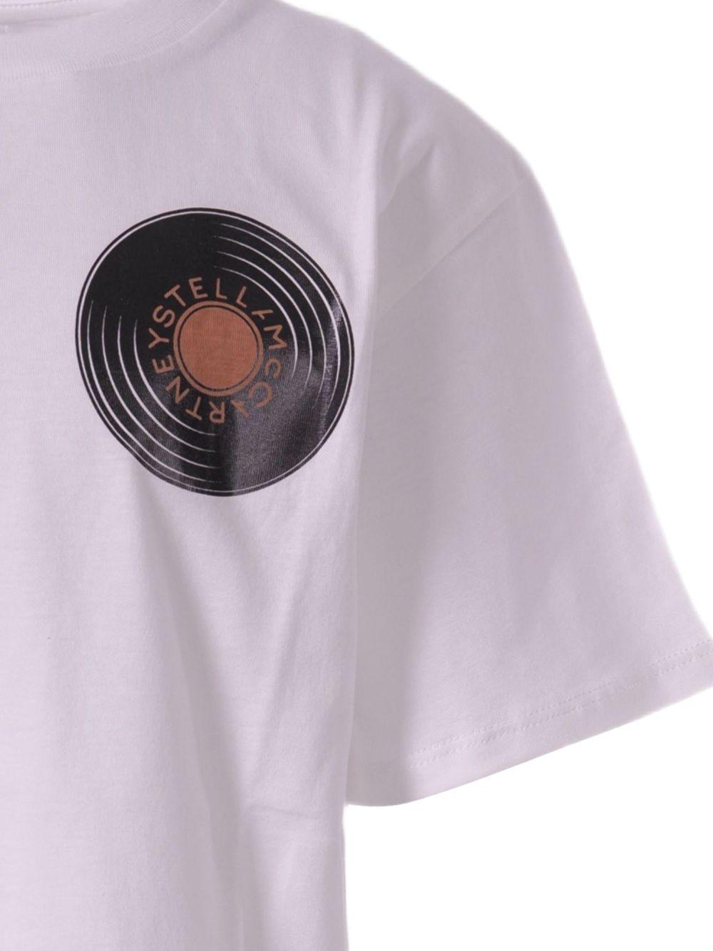 T-shirt con stampa disco in vinile TY8P11Z0434 101 STELLA MCCARTNEY KIDS