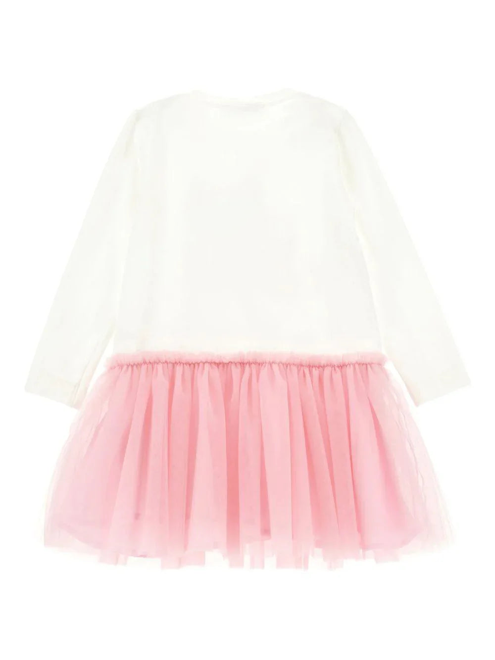 Abito Bianco con Gonna in Tulle e Stampa Cartoon - Preludio Moda