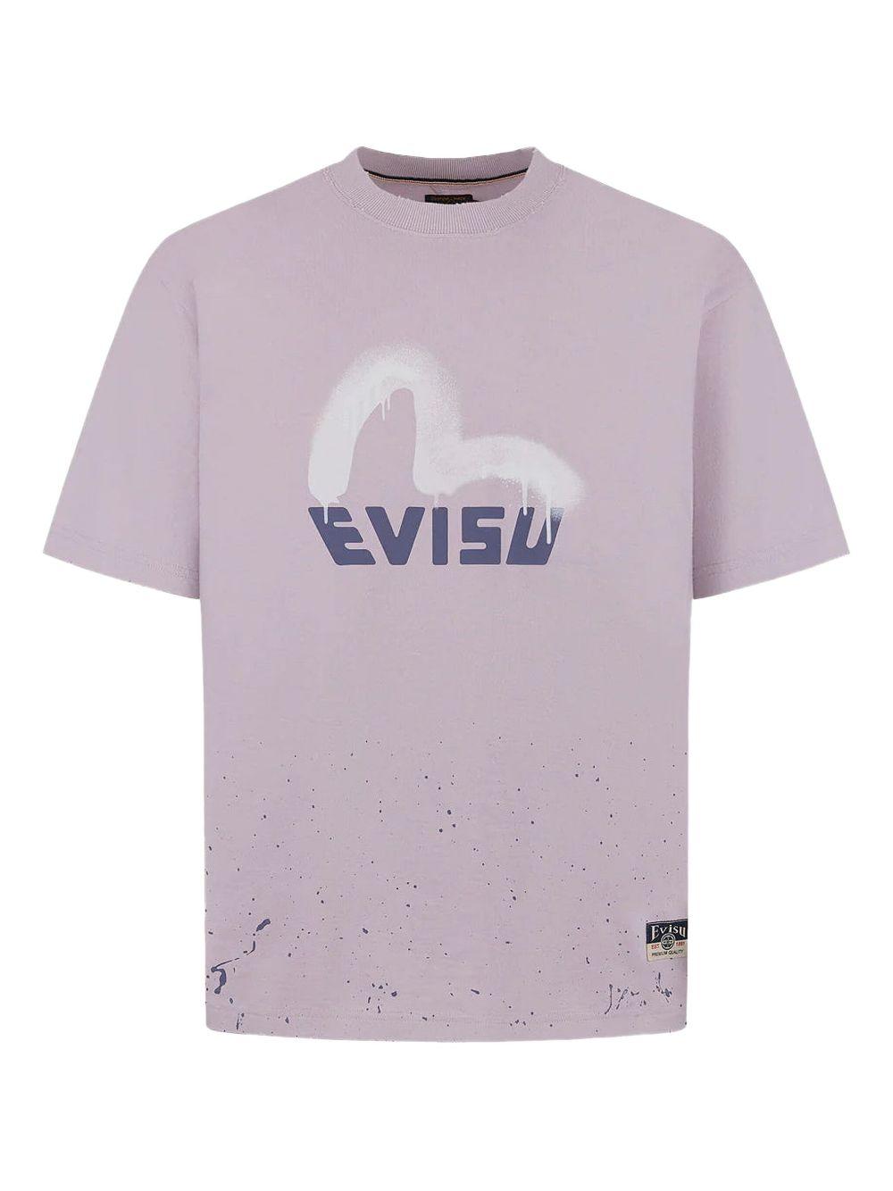 T-shirt viola chiaro logo gabbiano spray 2ESHTM5TS1136 PRL EVISU