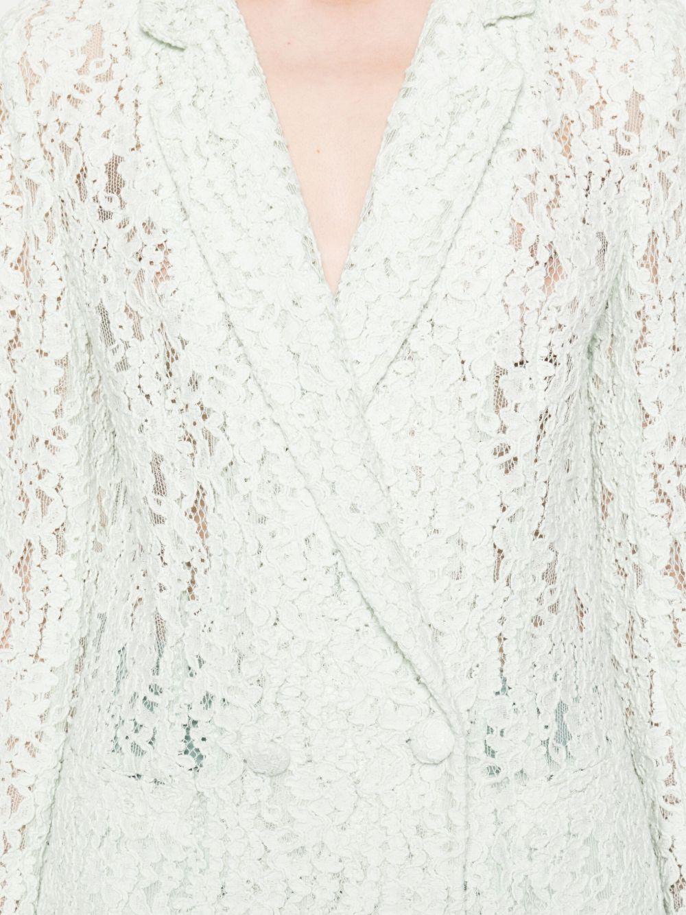 Giacca blazer in pizzo floreale verde acqua