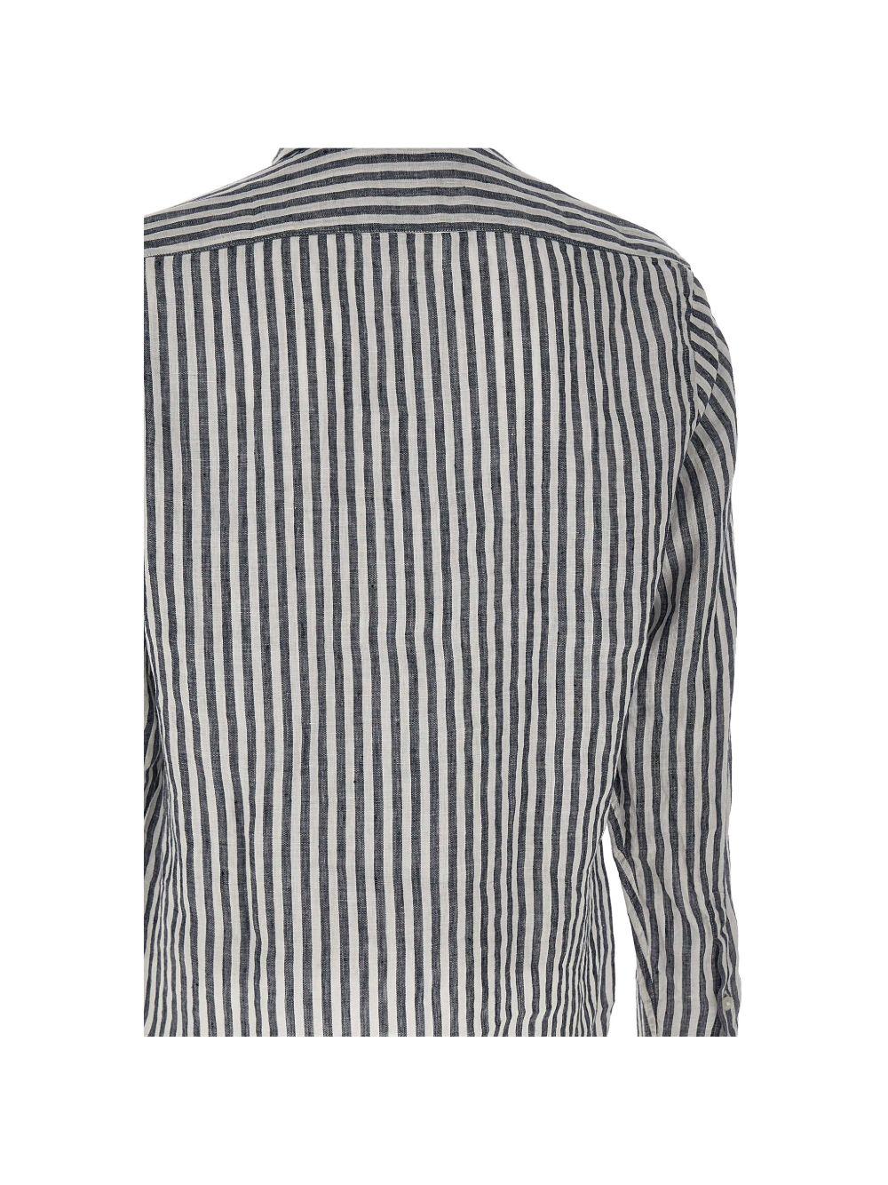 Camicia in lino a righe 50560595 404 BOSS