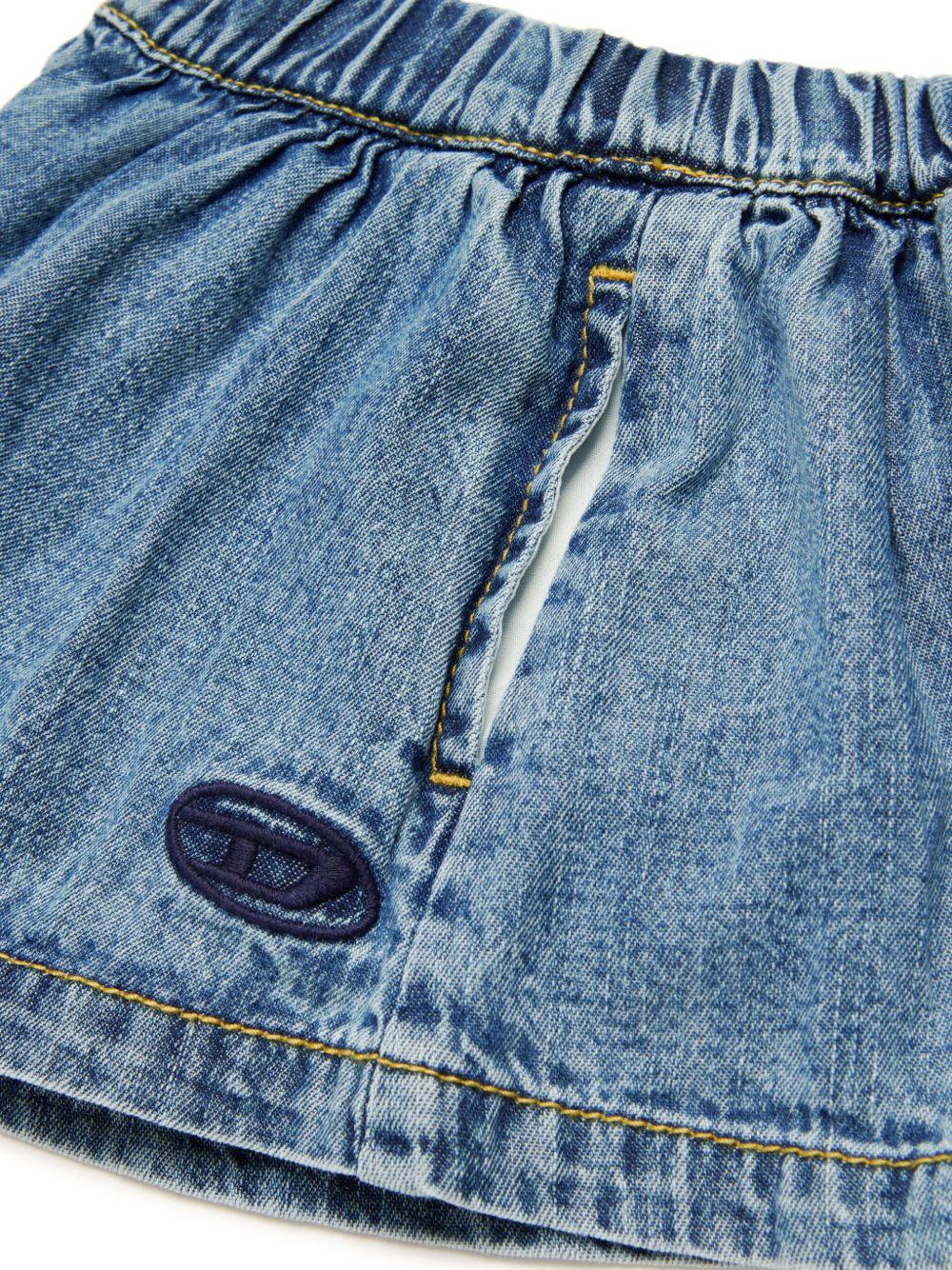 Short denim mini logo Oval-D neonata