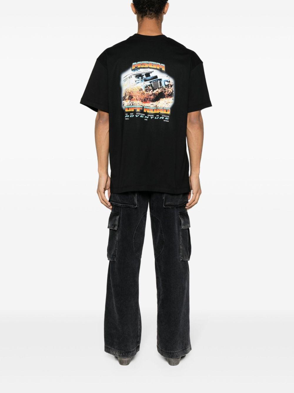 T-shirt nera MSGM OFF ROAD <BR/> 3640MM148247002 99 MSGM