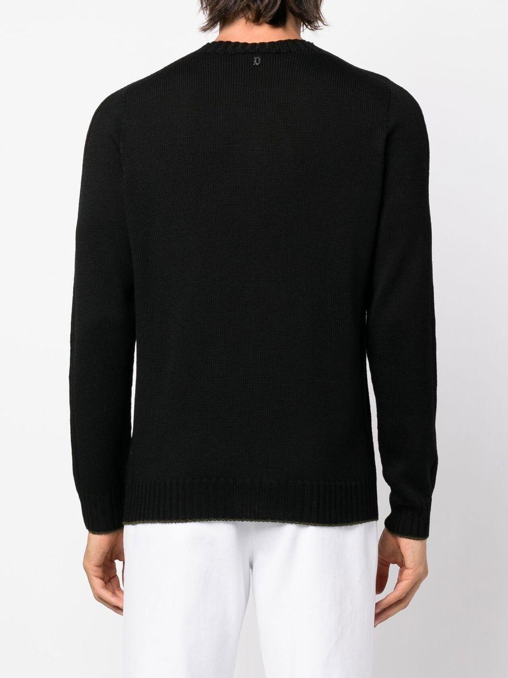 Maglione nero mini placchetta retro UT166M00856002 999 DONDUP