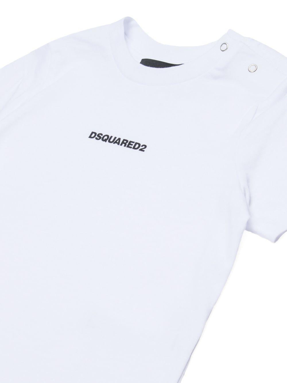 T-shirt in cotone con logo DQ2853D004G DQ100 DSQUARED KIDS