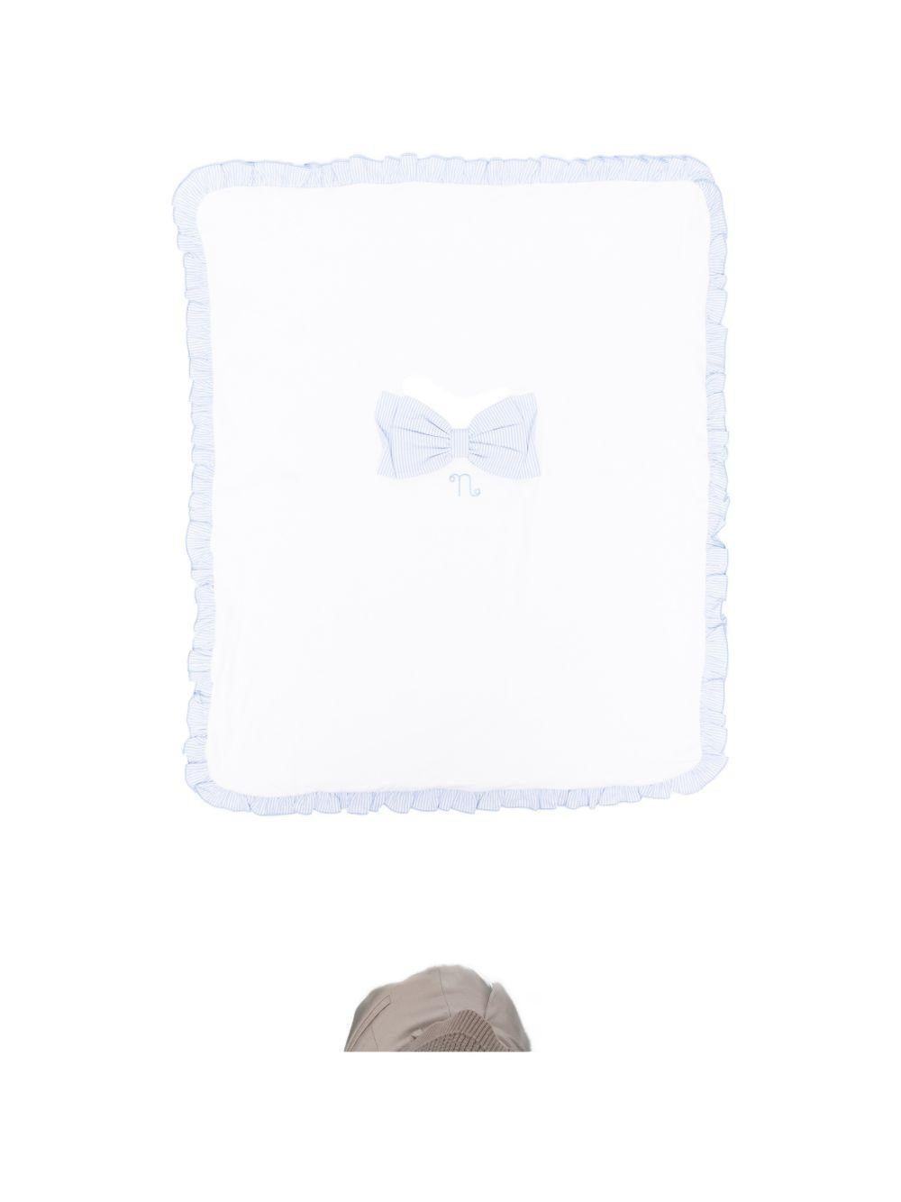 Coperta in cotone con bordi arricciati E26476 AZZURRO NANAN KIDS