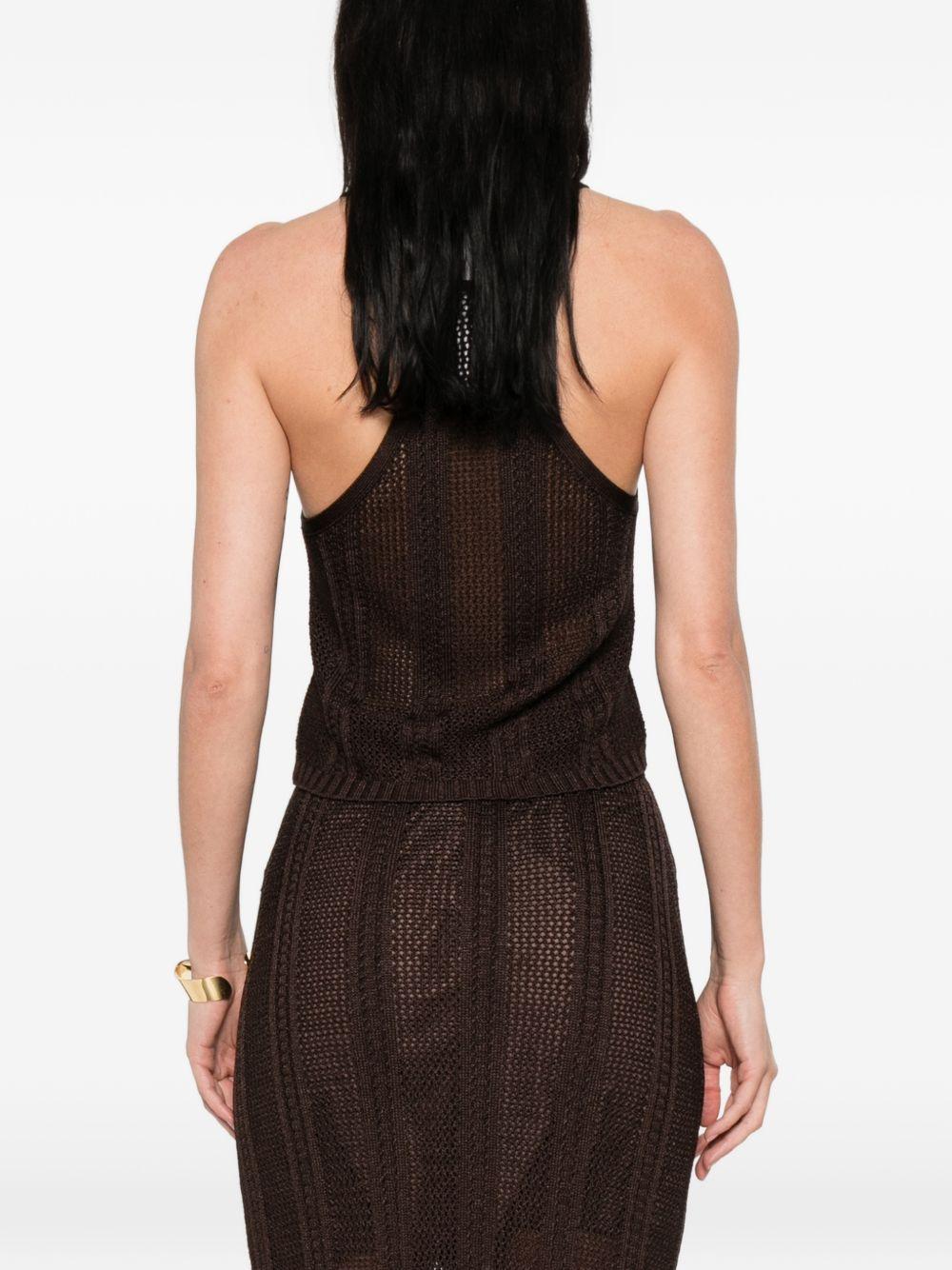 Top smanicato in viscosa con scollo halter 2611361263200 002 PENNY BLACK
